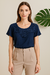 Blusa Azul Marinho Renda G - comprar online