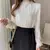 Blusa Chiffon Branca com Gola Alta Frete Grátis Entrega Para Todo Brasil