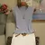 Blusa Feminina de Malha com Decote sem Manga Hellen na internet