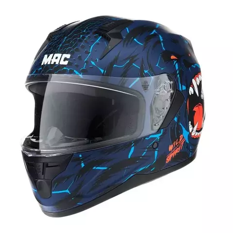 MAC FF067 BASS APE EDICION LIMITADA (NEGRO/ROJO + VISOR ESPEJADO)