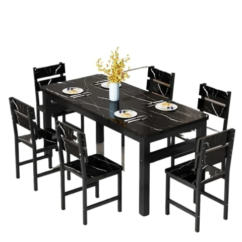 Mesa de comedor con silla 1 mesa simple y elegante en diseño de mármol moderno