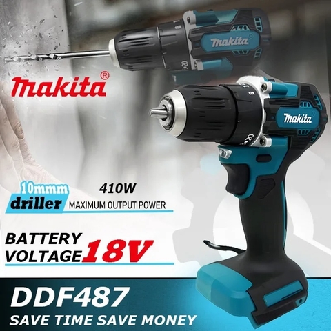 Destornillador inalámbrico Makita, taladro eléctrico de percusión de 18V