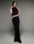 Vestido de Veludo Azul com Plumas - comprar online