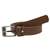 Cinto em Couro Macboot Marrom Fivela Metal Prata