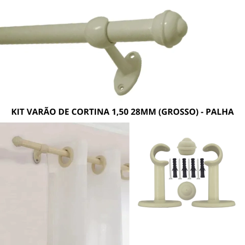 Kit Varão Para Cortina 1,50m 28mm ( Grosso) - comprar online