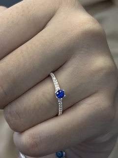 Anel com zircônia azul 19 - comprar online