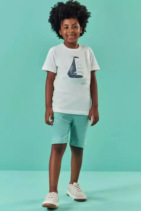 CONJUNTO CAMISETA MALHA E BERMUDA COTTON JEANS LUC.BOO 82895
