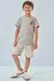 CONJUNTO CAMISETA E MEIA MALHA E BERMUDA MOLETON LINHO LUCBOO 83141