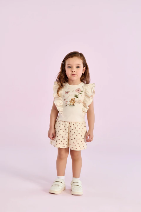CONJUNTO PETIT CHERIE BLUSA E SHORT DOLCE GIARDINO 51 11 80 26 190