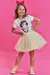 CONJUNTO KUKIE BRANCA DE NEVE BLUSA MALHA E SAIA TULE 85636