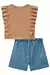 CONJUNTO BLUSA CROPPED REGATA E SHORT SAIA JEANS LILIMOON 84458 na internet