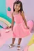 VESTIDO KUKIE CANELADO TULE PAETE ROSA 85999 - comprar online