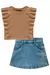 CONJUNTO BLUSA CROPPED REGATA E SHORT SAIA JEANS LILIMOON 84458 - Tutti Frutti | Moda Infantil 