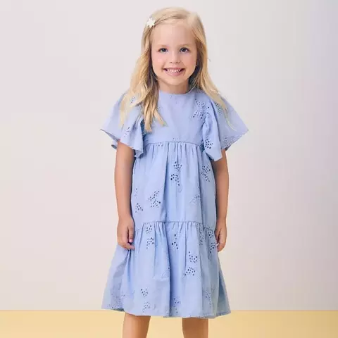 VESTIDO DE LAISE BORBOLETAS AZUL DOLCE MOMI J6706