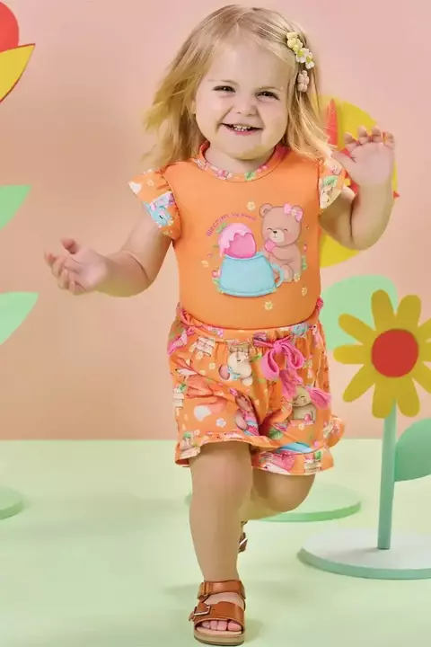 CONJUNTO KUKIE BODY E SHORTS MALHA FRESH 85477
