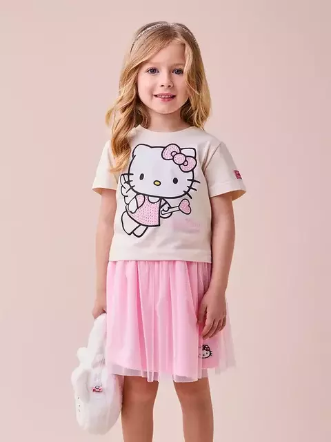 CONJUNTO MOMI HELLO KYTY BLUSA E SAIA FAIRY J6787