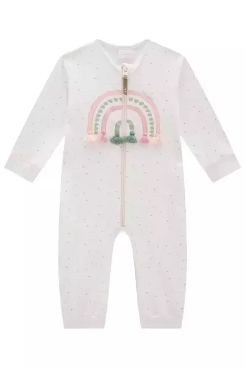 MACACÃO EM MALHA COMFY OFF WHITE 80324