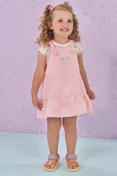 CONJUNTO KUKIE BLUSA CANELADO E SALOPETE SARJA 87255