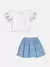 CONJUNTO AZUL COM MANGAS BORBOLETA MOMI J6872 na internet