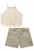 CONJUNTO BLUSA CROPPED LITTLE WAFLE E SHORT SARJA LILIMOON 84477 - Tutti Frutti | Moda Infantil 
