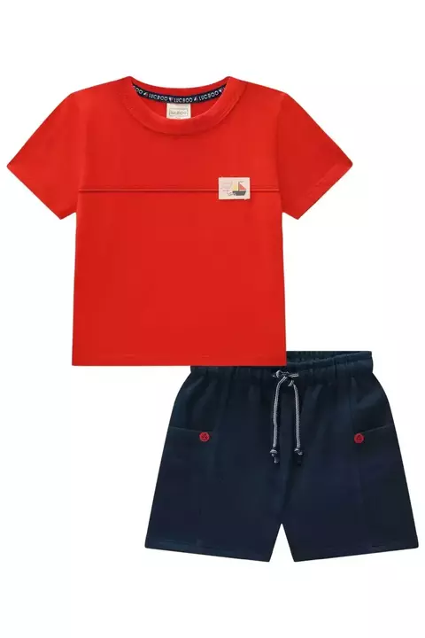 CONJUNTO LUCBOO CAMISETA E BERMUDA BARCO 82960