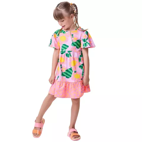 VESTIDO FLORAL COM POAS FA028 BIMBI