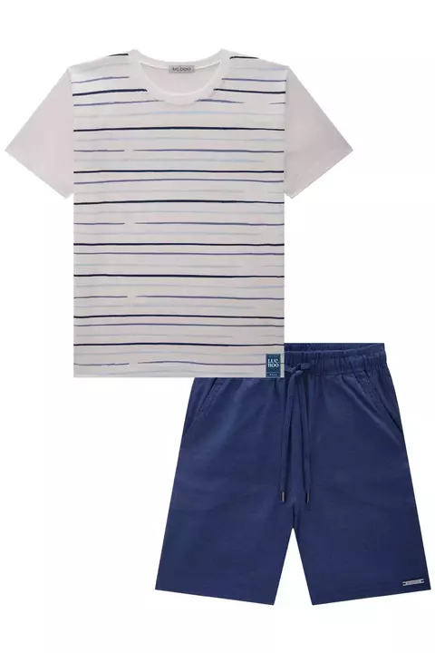 CONJUNTO LUCBOO CAMISETA E BERMUDA OFF WHITE 81625