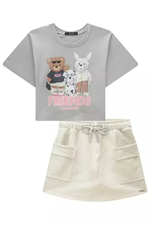 CONJUNTO LILIMOON BLUSA BOXY E SHORT SAIA 84467