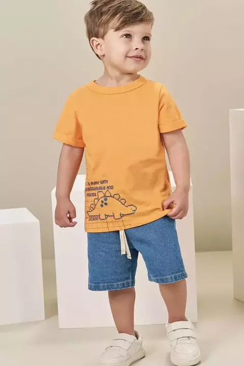 CONJUNTO CAMISETA MALHA E BERMUDA JEANS GUGA LUC.BOO 84200