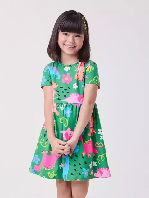 VESTIDO COM ESTAMPA DINO FUN FA044 BIMBI