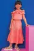 CONJUNTO DE BLUSA BOXY E SAIA MIDI EM LINHO LARANJA 75071