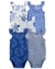Kit 5 body flor azul Carter’s