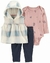 Trio colete fleece xadrez bege Carter’s - manustorebr