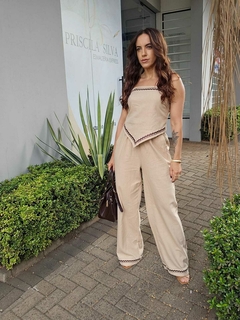 Conjunto Cor Doce de Leite com Bordado - Rosirre