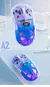 Freewolf mouse sem fio bluetooth a2 com tela digital, brilho rgb, ajuste de 5 pa