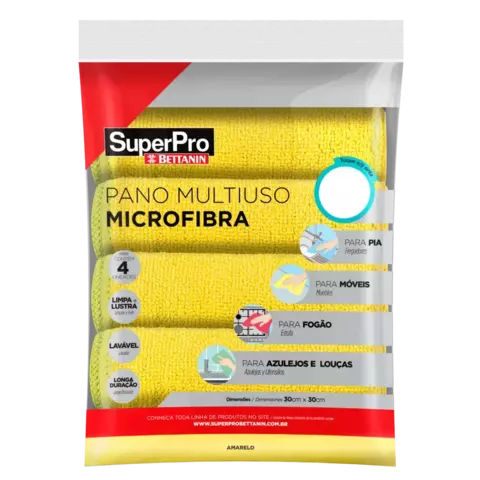 PANO MULTIUSO MICROFIBRA SUPERPRO 4 UNIDADES AM