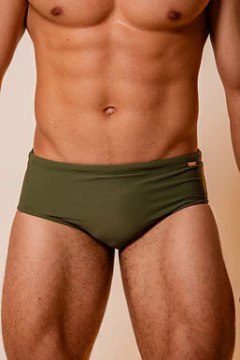 Sunga slim verde canelado premium - loja online