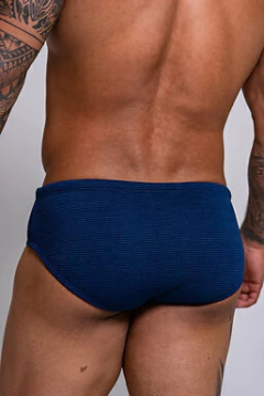 Sunga slim azul marinho canelado - loja online