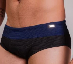 Sunga SLIM duas cores preto e azul canelado na internet