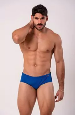 Sunga slim azul royal texturizado