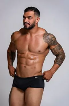 Sunga Classica 14 cm preto canelado