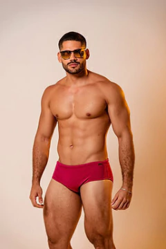 Sunga slim vinho claro canelado - comprar online