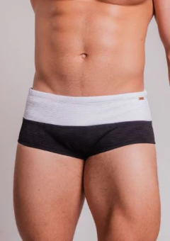 Sunga tradicional duas cores branco e preto canelado - comprar online