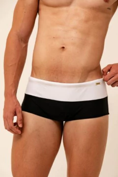 Sunga tradicional bicolor branco e preto opaco premium - comprar online