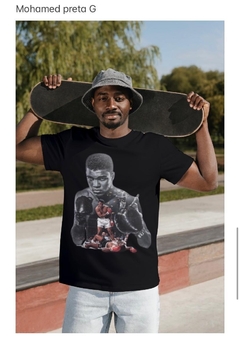 Camisa muhammad ali poliéster - NEGRA