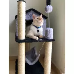 Arranhador de gato casa 2 andares com rede grande. - comprar online