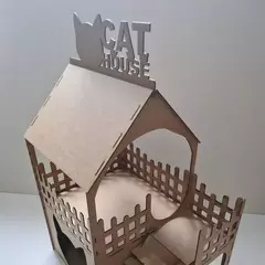 Casinha para Gato Linda em Mdf cru de 3mm - Peludos pet online