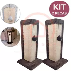 Kit 2x Arranhadores Para Gatos de Canto Com Bolinha Interativa - Peludos pet online