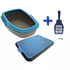 Caixa de Areia WC KING Para Gatos Com Tampa + Tapete Coletor de Areia + Pazinha - Peludos pet online