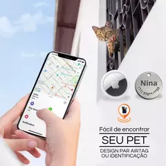 Coleira Compatível Com Rastreador Para Air Tag Gps Gato Cão Localização Refletiva - loja online